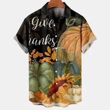 Férfi Alkalmi Hálaadás Törökország Nyomtatás Póló hawaii-shirt Stílus A3