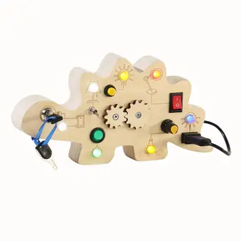 Tevékenység Testület Játék Montessori Fa Kapcsoló Szenzoros Tábla Játékok, Óvodai Tanulás Tevékenység Utazási Játékok LED Kapcsoló Játékok